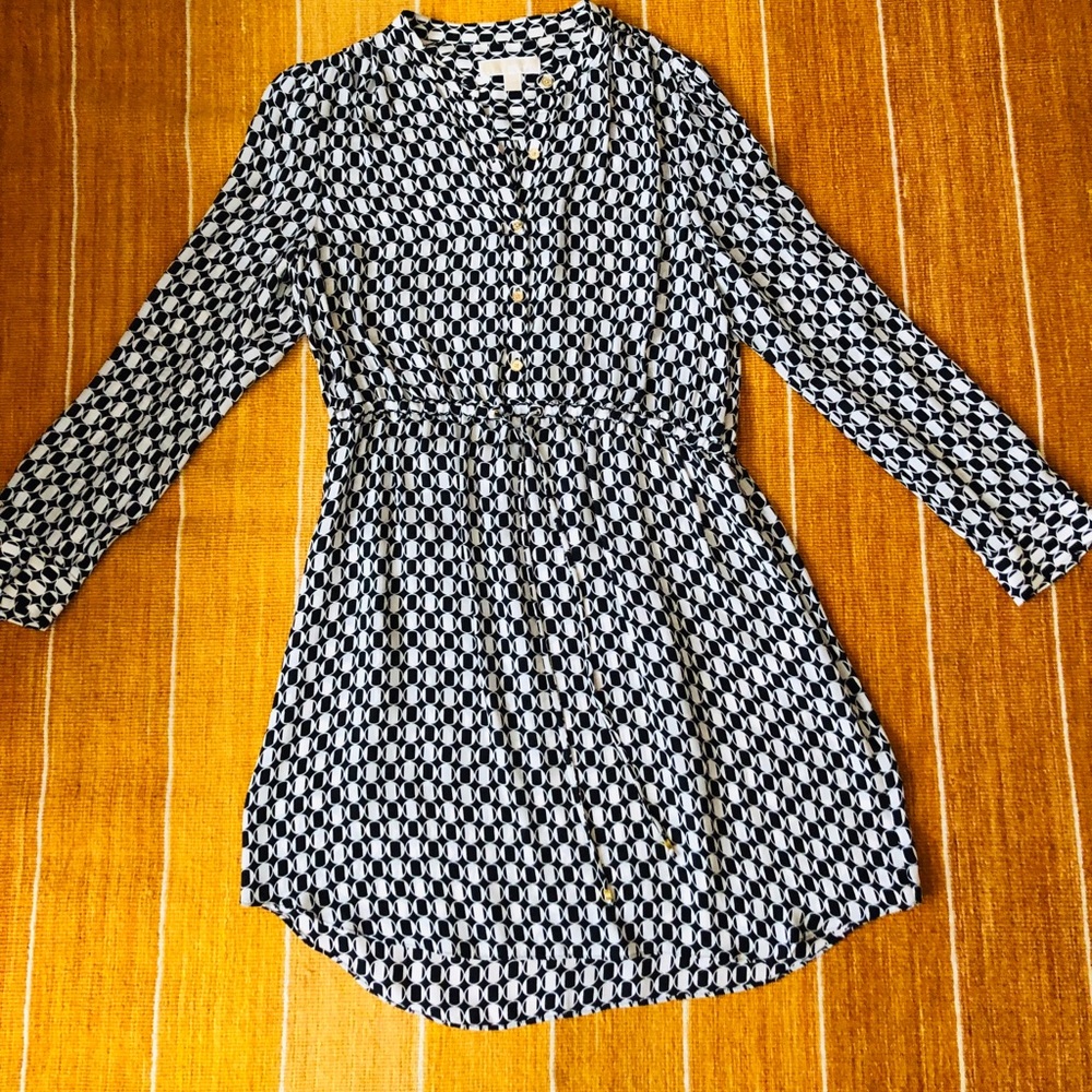 MICHAEL Kors SILK Black/White Circle Dress